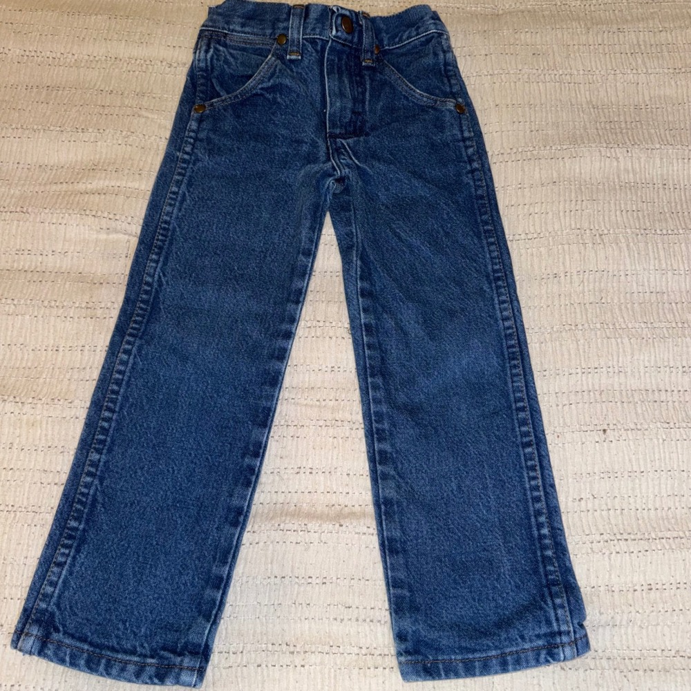 Wrangler Cowboy Cut Slim Fit Jeans Kids Size 4 Slim Medium Wash Denim 13MWZJP